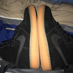 Air Force One High Suede Black Gum Bottoms